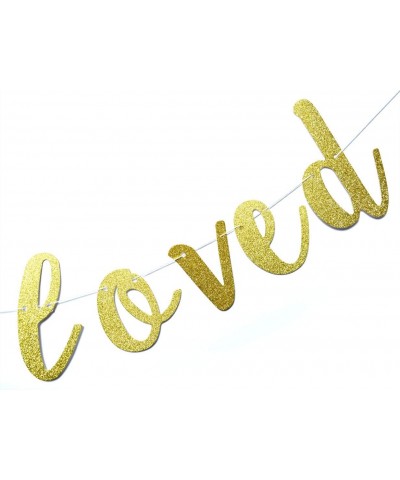 17 Years Loved Banner Sign Gold Glitter for 17th Birthday Party Decorations Anniversary Decor Pre-assembled Bunting Photo Boo...