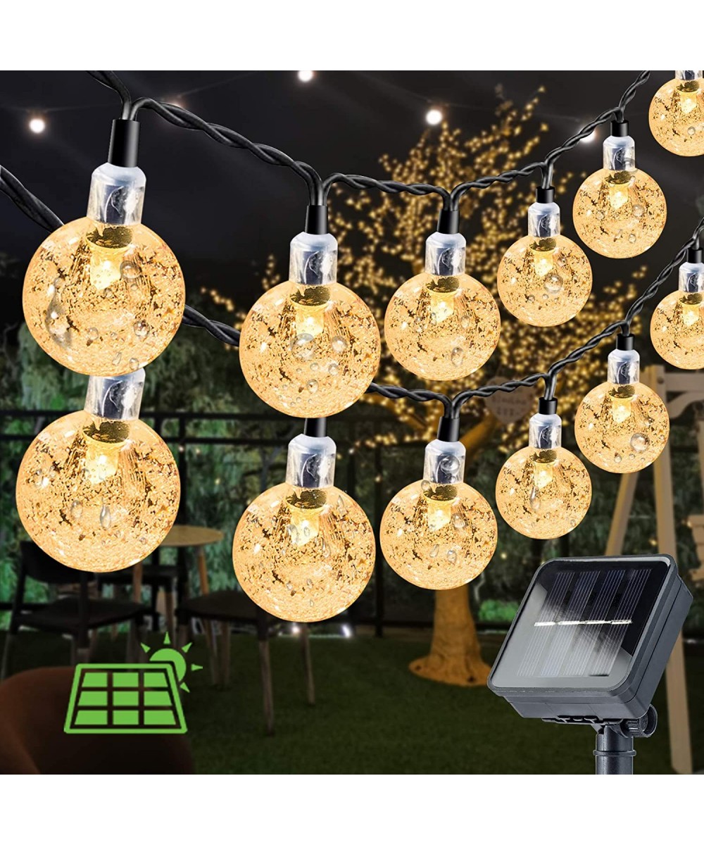 Solar String Lights 60 LED 36ft Solar Patio Lights with 8 Modes- Waterproof Crystal Ball String Lights for Patio- Lawn- Garde...