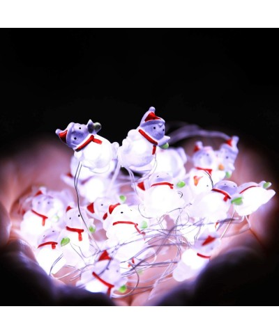 Cute Christmas Decorations Snowman Lights- Christmas String Lights 10FT 30 LED Battery Powered for Outdoor Garden-Lawn-Patio-...