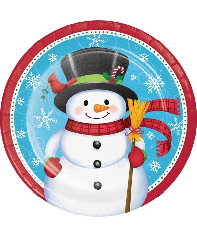 Frosty Winter Party Supply Pack Bundle Includes Paper Plates and Napkins for 8 Guests in a Snowman & Penguin Design - CA18L6Z...