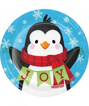 Frosty Winter Party Supply Pack Bundle Includes Paper Plates and Napkins for 8 Guests in a Snowman & Penguin Design - CA18L6Z...