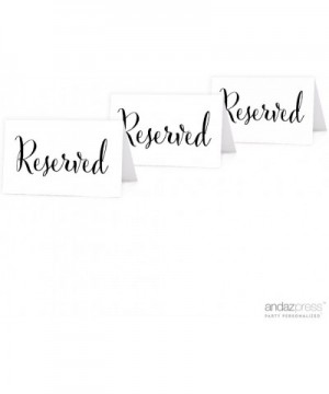 Table Tent Place Cards on Perforated Paper- Formal Black and White- Reserved Collection- 20-Pack- Placecards Table Settings f...