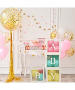 Baby Shower Decorations Foldable Baby Balloon Box Set with Sticky Letter for Gender Reveal- Baby First Birthday Party- All Th...