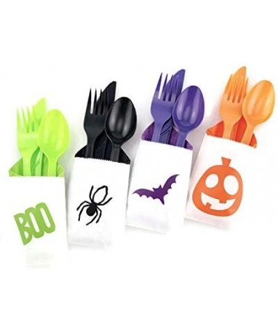 Halloween Cutlery - 24 Set Utensils Napkins Fall Harvest Pumpkin Party Supplies - CQ18IDR9KHA $18.36 Party Packs