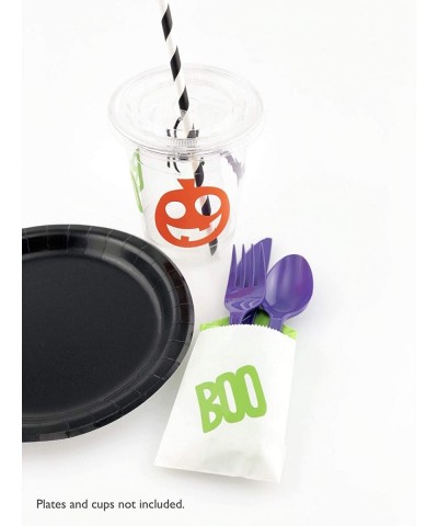 Halloween Cutlery - 24 Set Utensils Napkins Fall Harvest Pumpkin Party Supplies - CQ18IDR9KHA $18.36 Party Packs