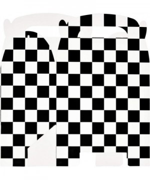 48 Checkered Racing Treat Boxes Race Car Theme Cardboard Box Black and White Flag Cars Sport Paper Gable Holder for Kid Boys ...