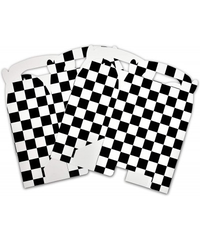48 Checkered Racing Treat Boxes Race Car Theme Cardboard Box Black and White Flag Cars Sport Paper Gable Holder for Kid Boys ...