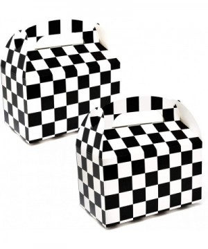 48 Checkered Racing Treat Boxes Race Car Theme Cardboard Box Black and White Flag Cars Sport Paper Gable Holder for Kid Boys ...