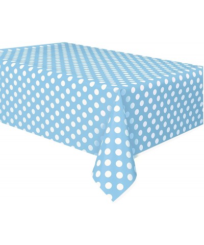 Polka Dot Plastic Tablecloth- 108" x 54"- Light Blue - Light Blue - C511UUYOU59 $3.93 Invitations