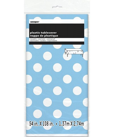 Polka Dot Plastic Tablecloth- 108" x 54"- Light Blue - Light Blue - C511UUYOU59 $3.93 Invitations