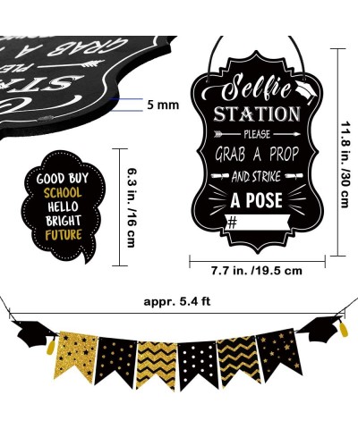 167 Pack Graduation Party Photo Booth Props Kit Selfie Station Sign Wooden Hashtag Sign Photo Booth Sign and Prom Photo Booth...