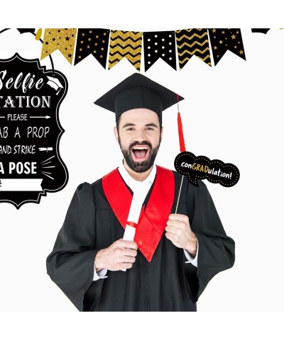 167 Pack Graduation Party Photo Booth Props Kit Selfie Station Sign Wooden Hashtag Sign Photo Booth Sign and Prom Photo Booth...