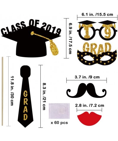 167 Pack Graduation Party Photo Booth Props Kit Selfie Station Sign Wooden Hashtag Sign Photo Booth Sign and Prom Photo Booth...