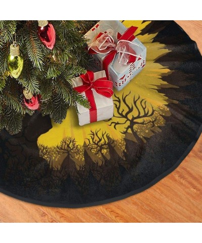 Xmas Tree Decorations Skirts Happy Halloween Trendy Family Faux Fur Elegant Christmas Tree Skirt Mat Holiday Party Ornaments ...