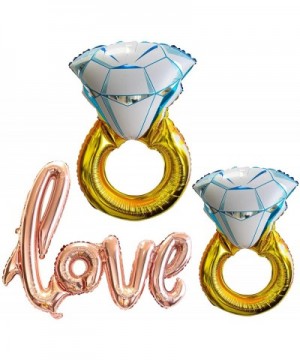 3 Pack Giant Diamond Ring Love Balloon 43 Inch and 33 Inch Wedding Bridal Shower Anniversary Engagement Party Decoration - CY...