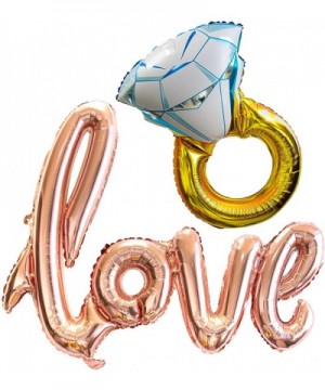3 Pack Giant Diamond Ring Love Balloon 43 Inch and 33 Inch Wedding Bridal Shower Anniversary Engagement Party Decoration - CY...