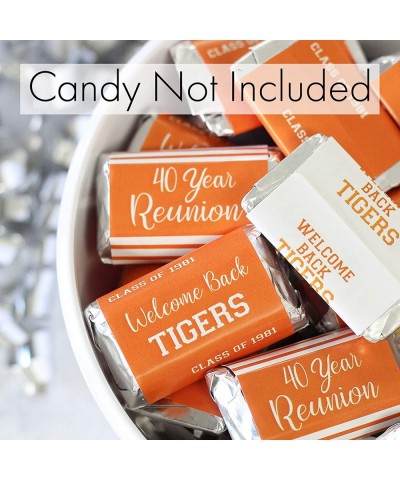 Personalized Class Reunion Mini Candy Bar Wrappers - 45 Stickers (Orange) - Orange - CL196Q45QG7 $10.66 Favors