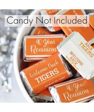 Personalized Class Reunion Mini Candy Bar Wrappers - 45 Stickers (Orange) - Orange - CL196Q45QG7 $10.66 Favors