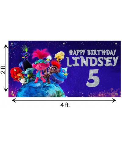 Personalized Birthday Banner for Trolls Theme Party 24"x 48 - CK198QRZLTQ $23.17 Banners & Garlands