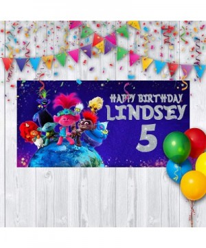 Personalized Birthday Banner for Trolls Theme Party 24"x 48 - CK198QRZLTQ $23.17 Banners & Garlands