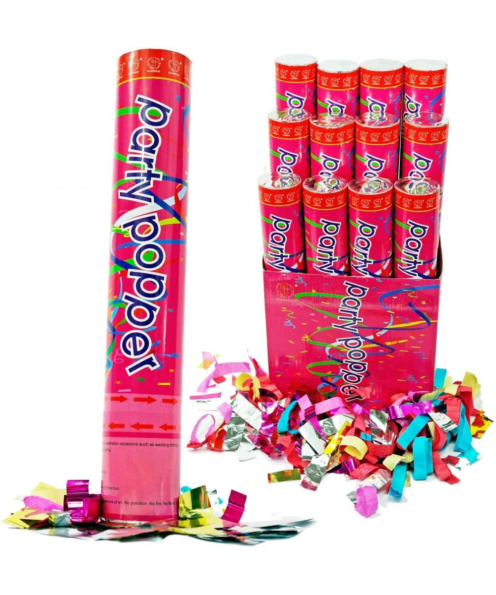 (12 Pack) Large (12 Inch) Air Compressed Party Poppers Indoor and Outdoor Safe Perfect For Any Party New Years Eve or Wedding...