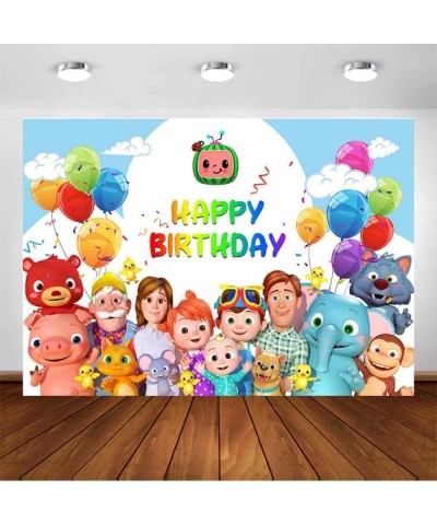 Cocomelon Party Backdrop Cartoon Newborn Background for Baby Shower Backdrop Baby Kids 1St Birthday Party Photo Studio Outdoo...