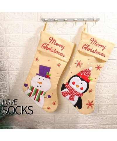 Christmas DecorCandy Bag Tree Ornament Stocking Santa Claus Snowman Sock Decor- Christmas Ornaments Advent Calendar Pillow Co...