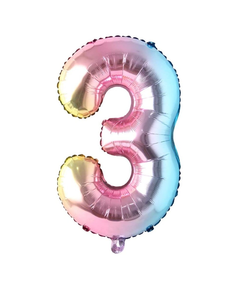 40 inch Rainbow Gradient Colorful Big Size Number Foil Helium Balloons Birthday Party Celebration Decoration Large globos (40...