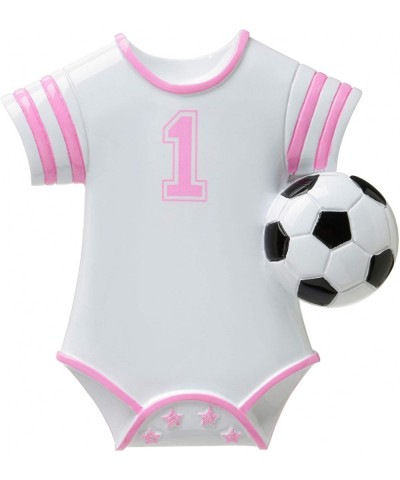 Personalized Pink Soccer Jersey Baby Christmas Tree Ornament 2020 - New Fan Shower Dad Gift Father Favorite Team FIFA Girl Gr...