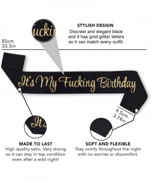 Happy Birthday Sash Birthday Accessories Its My Fing Birthday Sash with Funny Saying in Black and Gold Glitter Letters- Pin a...