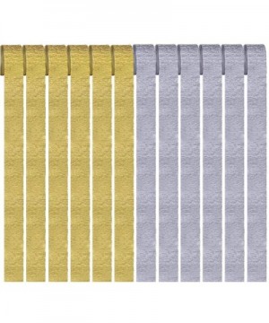 Gold and Silver Crepe Paper Streamers 12 Rolls 2 Color Silver Gold Party Streamer Decorations for Various Birthday Party Wedd...