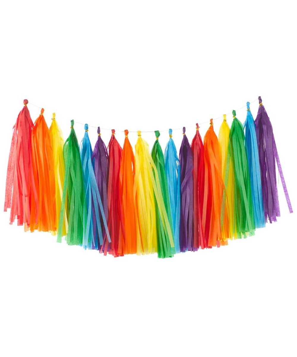Rainbow Tissue Paper Tassels Colorful Party Tassel Garland Banner Decorations- DIY Kits-Pack of 30 - Rainbow - CL192TZNKZE $9...