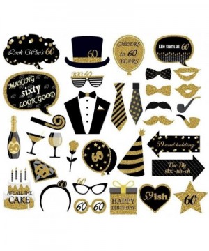 34PCS 60th Sixty Year Birthday Party Masks Favor Photo Booth Props For Man Party supplies - CY18Z0YLW48 $7.60 Photobooth Props