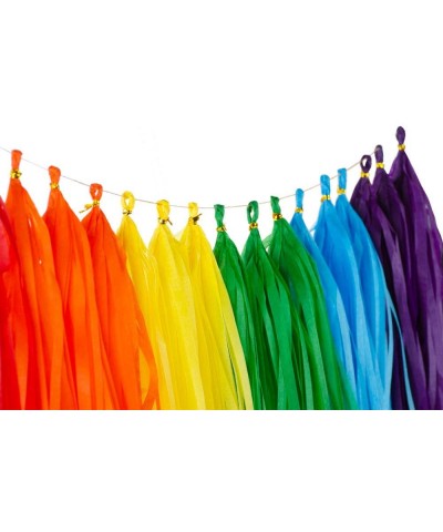 Rainbow Tissue Paper Tassels Colorful Party Tassel Garland Banner Decorations- DIY Kits-Pack of 30 - Rainbow - CL192TZNKZE $9...