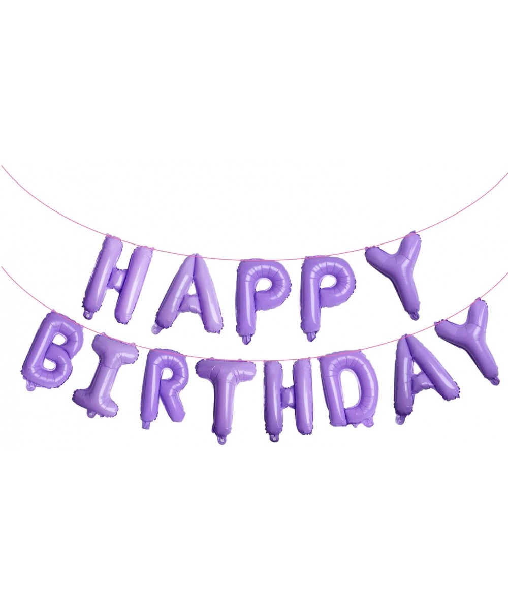 Purple Happy Birthday Aluminum Foil Letters Balloons 16 Inch Aluminum Foil Banner Balloons for Birthday Party Decorations and...