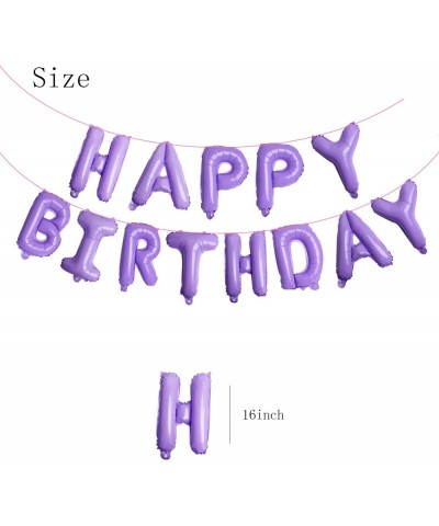 Purple Happy Birthday Aluminum Foil Letters Balloons 16 Inch Aluminum Foil Banner Balloons for Birthday Party Decorations and...