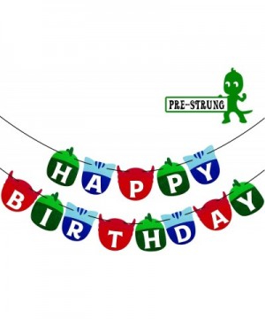 PJ Soft Masks Happy Birthday Banner Kids Party Decorations Felt Garland Supplies - CS18G3CYMUH $7.14 Banners