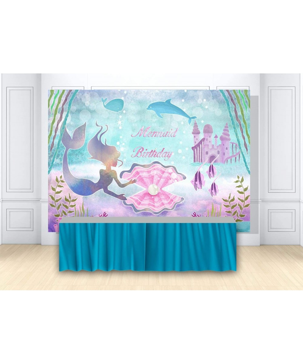 Mermaid Birthday Birthday Party Backdrop for Girls Photography Background Under The Sea Castle Pearl Princess Banner Baby Sho...