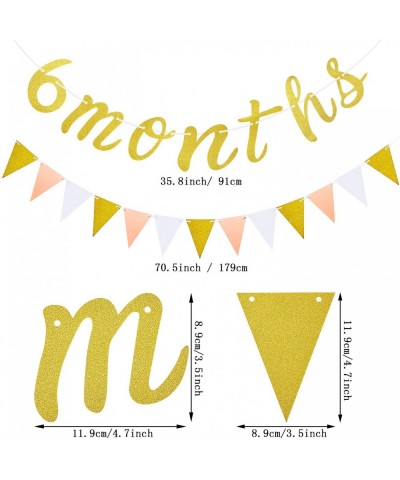 2 Pieces 6 Months Banner 1/2 Birthday Garland and Glitter Pennant Banner for Half Year Birthday Baby Shower Party Decoration ...