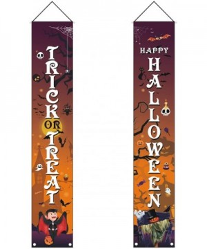 Halloween Banners Trick or Treat Hanging Porch Sign for Holiday Party Decoration - Wsj-02 - C719DC0AGX4 $7.09 Banners & Garlands