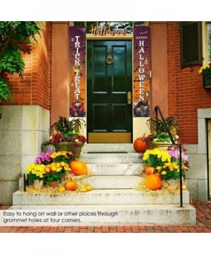 Halloween Banners Trick or Treat Hanging Porch Sign for Holiday Party Decoration - Wsj-02 - C719DC0AGX4 $7.09 Banners & Garlands