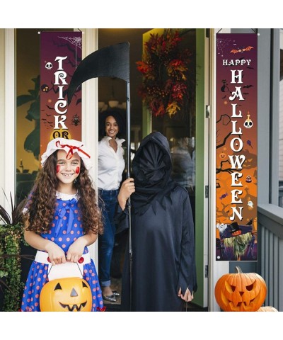 Halloween Banners Trick or Treat Hanging Porch Sign for Holiday Party Decoration - Wsj-02 - C719DC0AGX4 $7.09 Banners & Garlands