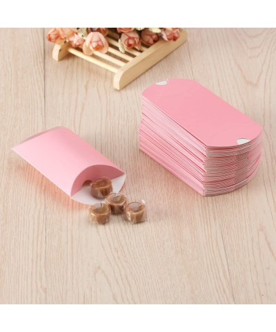 Kraft Paper Gift Boxes- 10pcs/50pcs Cute Pillow Candy Bag for Wedding Favors Christmas Party Present Pouch(10pcs-pink) - Pink...