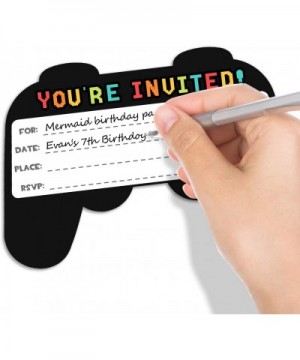 30 Video Game Birthday Party Invitations with Envelopes - Shaped Fill-in Invitations - CA192SLA42H $7.05 Invitations