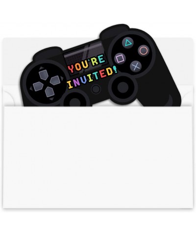 30 Video Game Birthday Party Invitations with Envelopes - Shaped Fill-in Invitations - CA192SLA42H $7.05 Invitations
