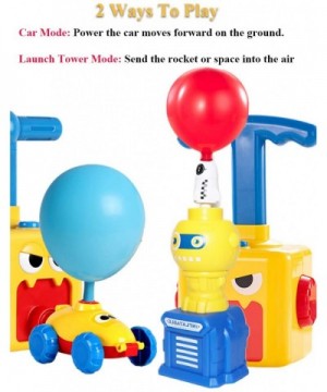 Balloon Powered Car and Launcher Set- Creative Balloon Power Racer Air Inertial Car Toy Balloon Launch Toy Launch Pad with 12...