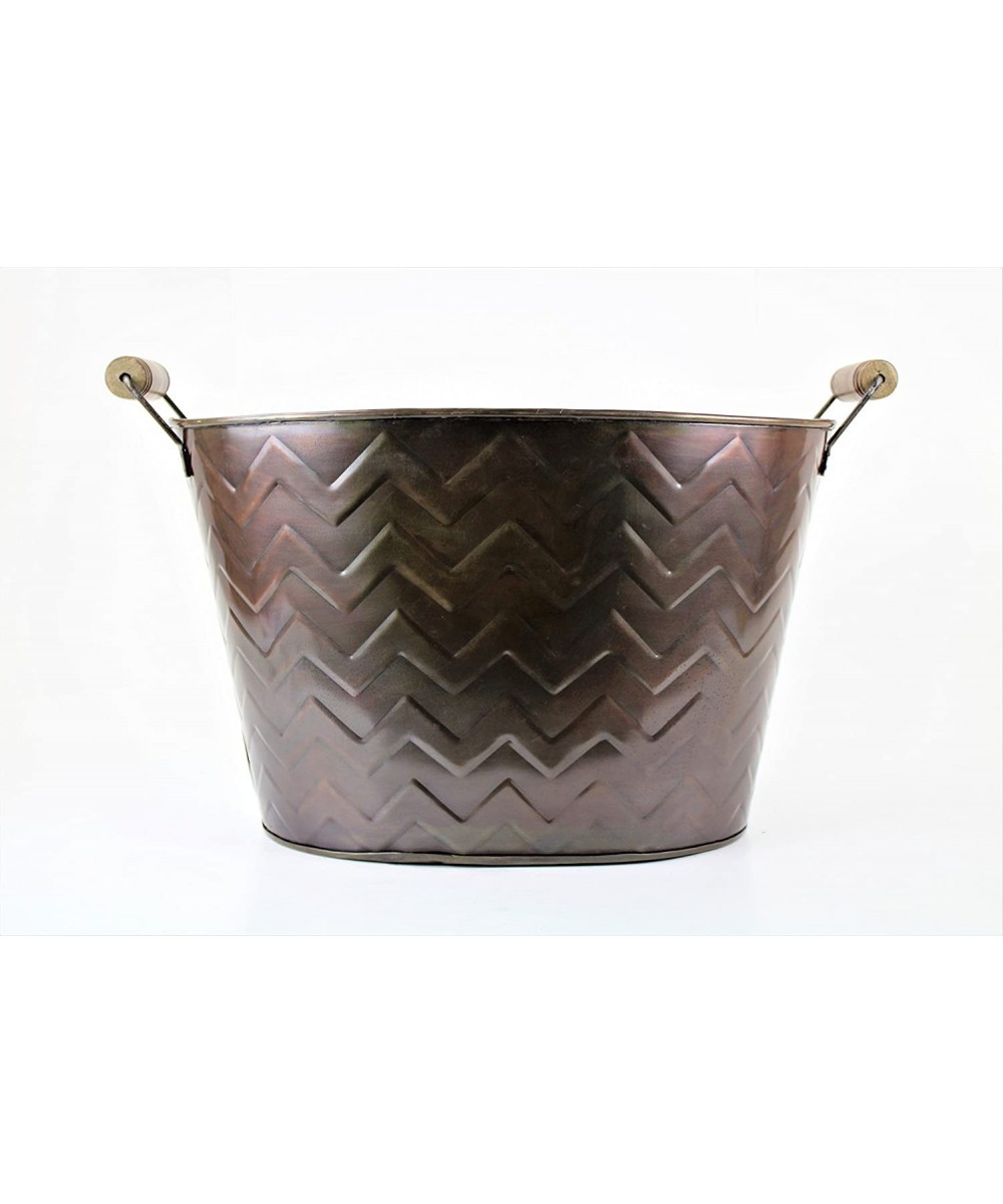 COPPER CHEVRON GALVANIZED BUCKET - COPPER-CHVR - C9186KZU4H6 $30.41 Favors