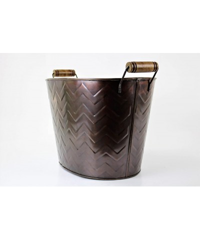 COPPER CHEVRON GALVANIZED BUCKET - COPPER-CHVR - C9186KZU4H6 $30.41 Favors