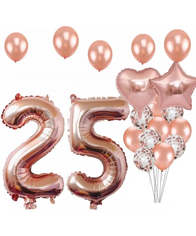 25th Birthday Decorations Party Supplies- Jumbo Rose Gold Foil Balloons for Birthday Party Supplies-Anniversary Events Decora...