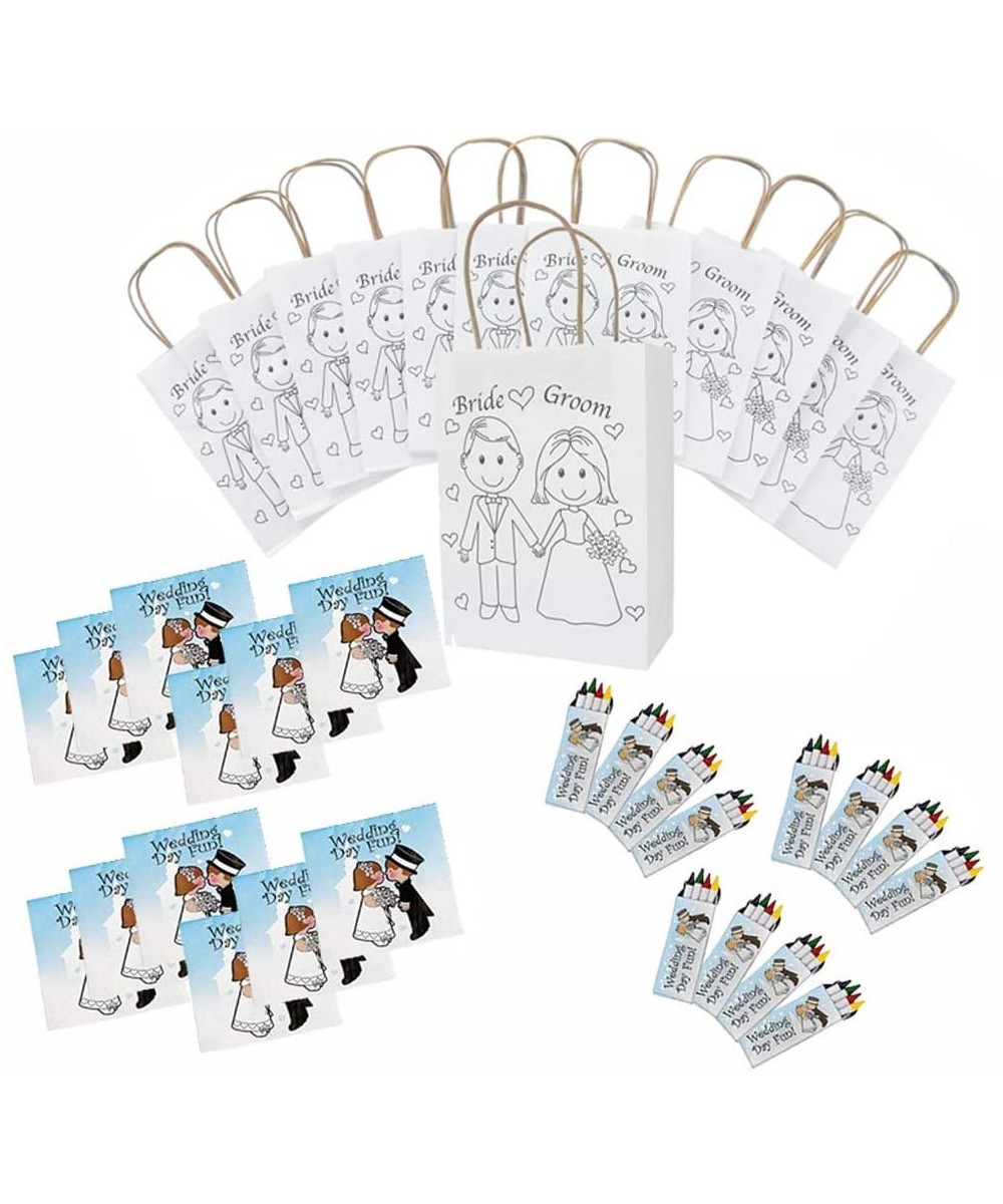 Kids Wedding Activities Wedding Coloring Books with Crayons (12) Wedding Favor Bags (12) - C719ES3IGG5 $20.98 Party Packs